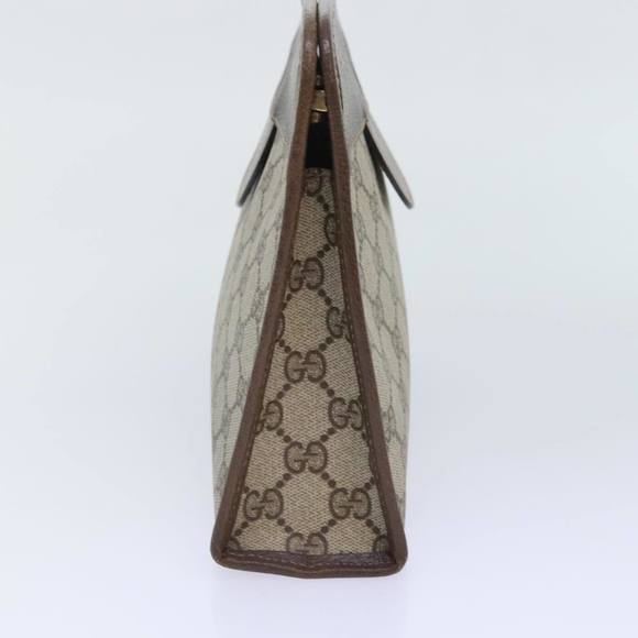 GUCCI GG Supreme Clutch Bag PVC Beige Auth yk15353 - Picture 4 of 16